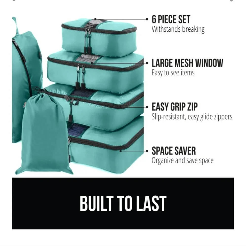 Turquoise Packing Cube Set - Picture 3 of 6